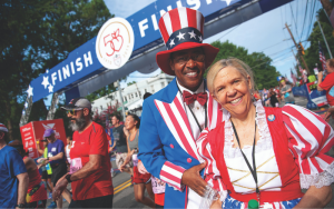 People dressed up for race